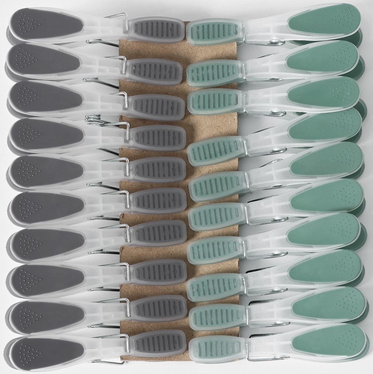 Набор прищепок бельевых Доляна, 20 шт, пластик, 8,4×1,6 см, цвет серо-зелёный