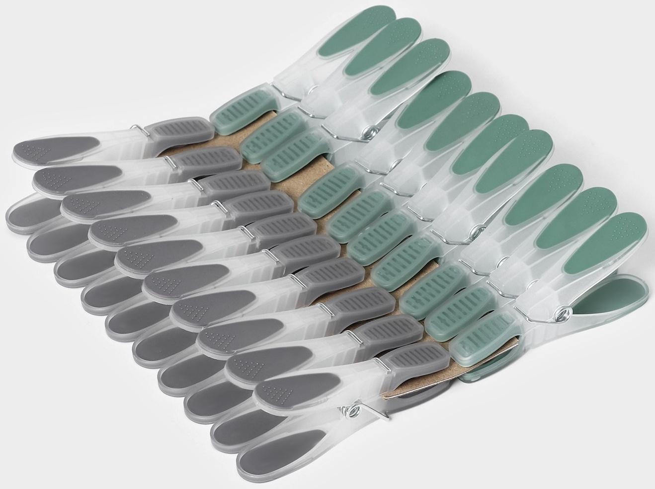 Набор прищепок бельевых Доляна, 20 шт, пластик, 8,4×1,6 см, цвет серо-зелёный