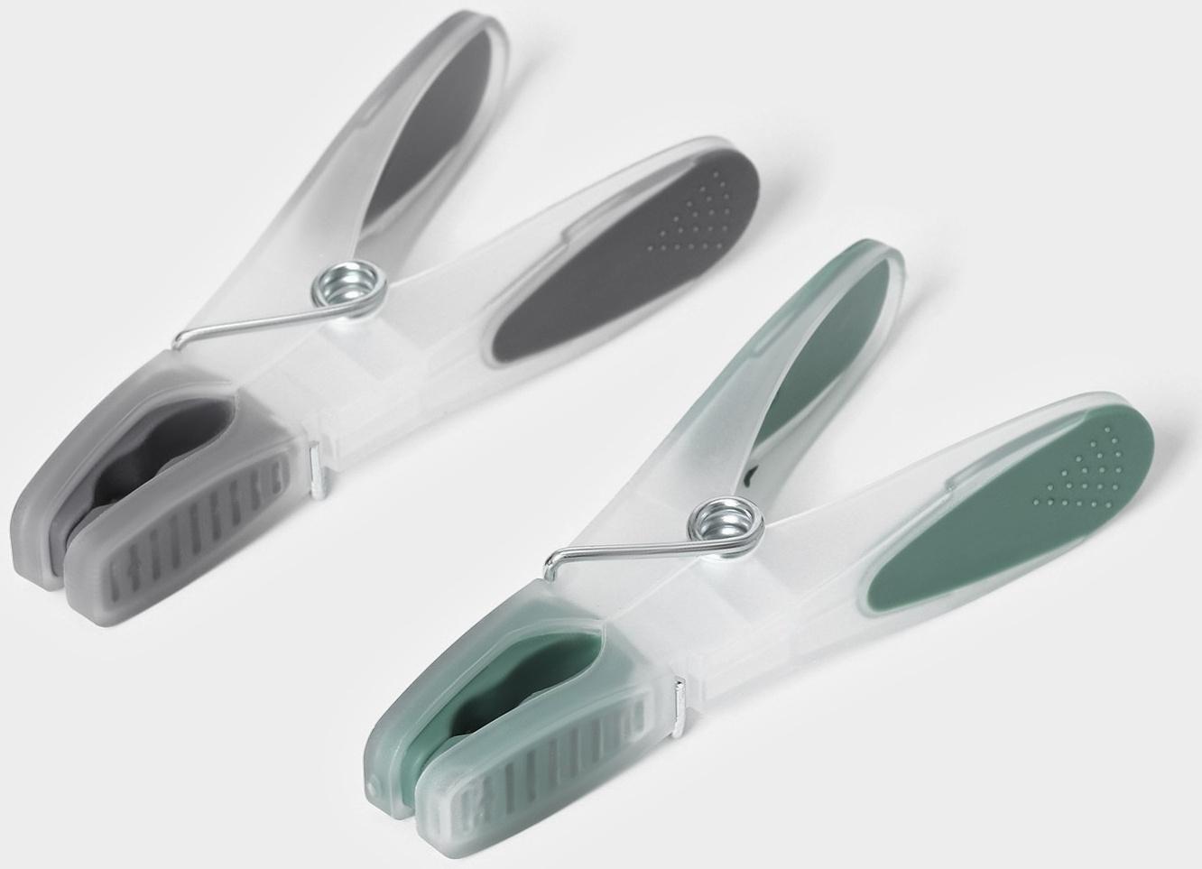 Набор прищепок бельевых Доляна, 20 шт, пластик, 8,4×1,6 см, цвет серо-зелёный