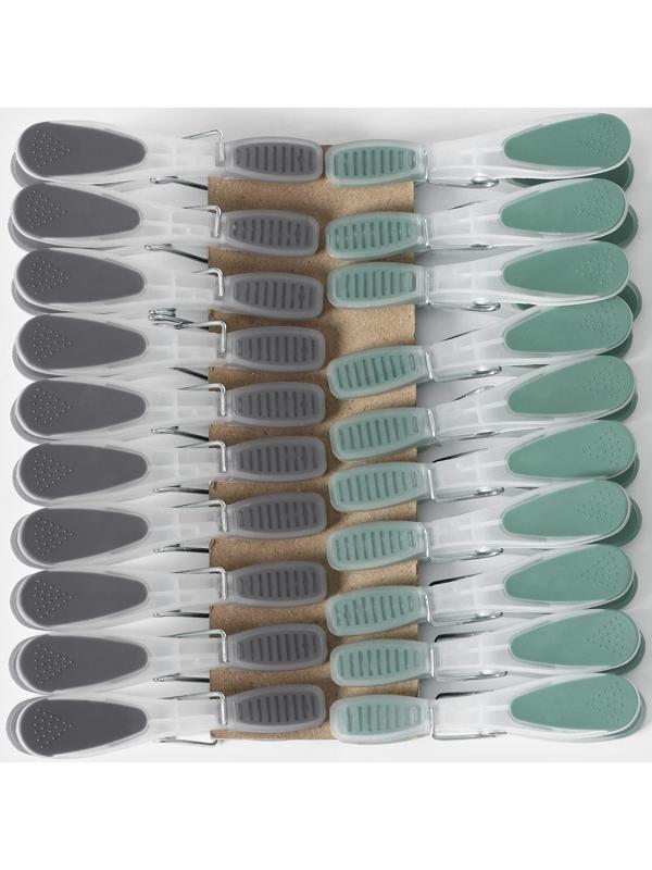 Набор прищепок бельевых Доляна, 20 шт, пластик, 8,4×1,6 см, цвет серо-зелёный