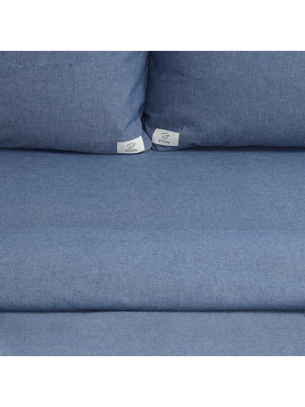 Постельное бельё Этель Denim 1.5 сп, 155х210см, 160х240см, 50х70-2шт, цвет синий, жатый хлопок, 140 г/м2