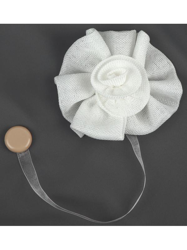 Подхват для штор «Роза», d = 11 см, цвет белый