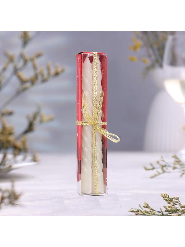 Набор свечей витых, 1,5х 15 см, 2 штуки, аромат ваниль