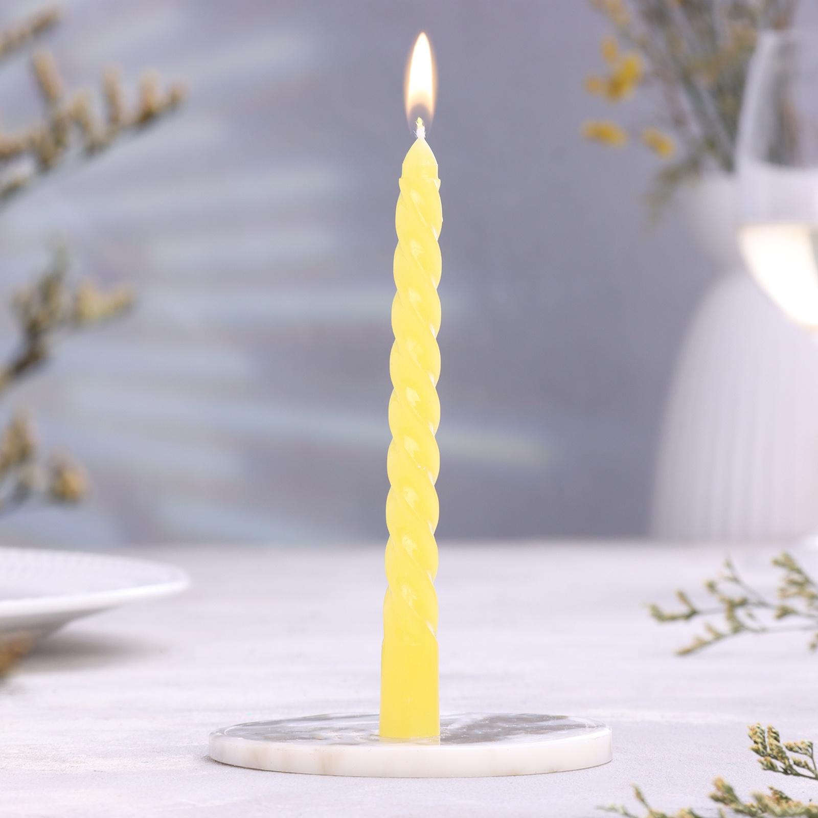 Набор свечей витых, 1,5х 15 см, 2 штуки, аромат апельсин