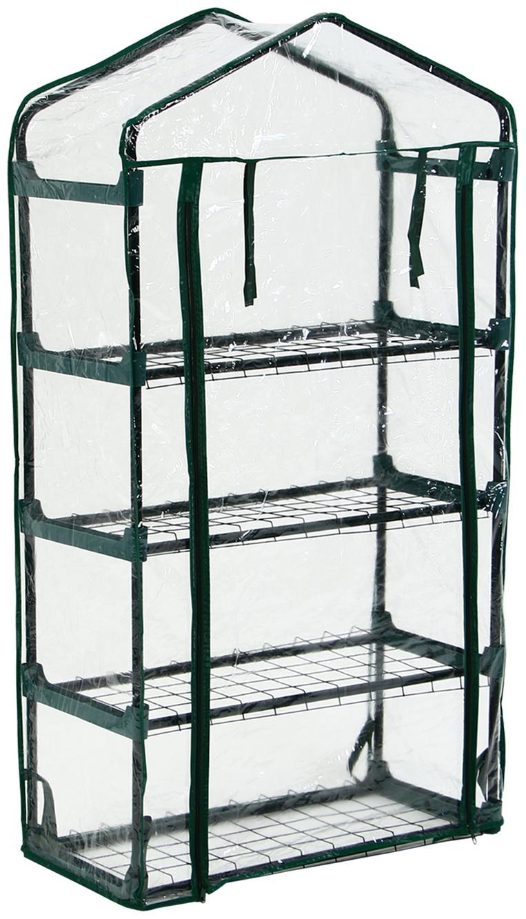 Парник-стеллаж, 4 полки, 125 × 70 × 30 см, металлический каркас d = 16 мм, чехол плёнка 80 мкм