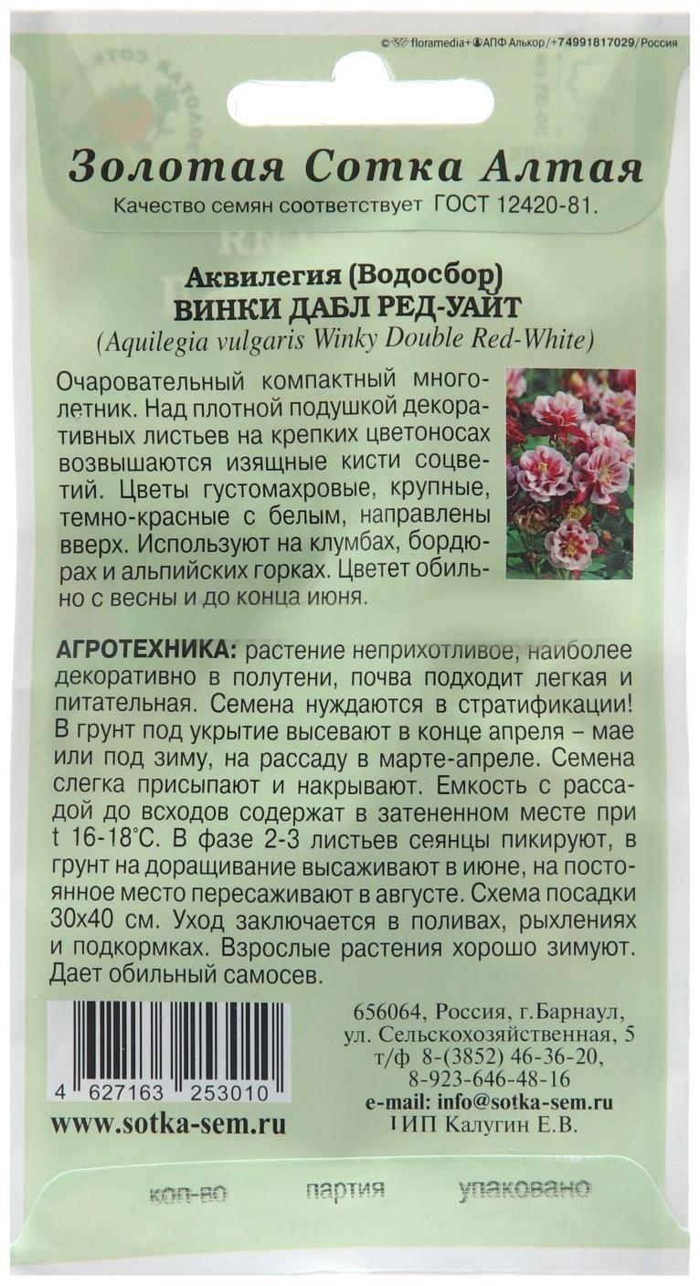 Семена цветов Аквилегия Винки Дабл