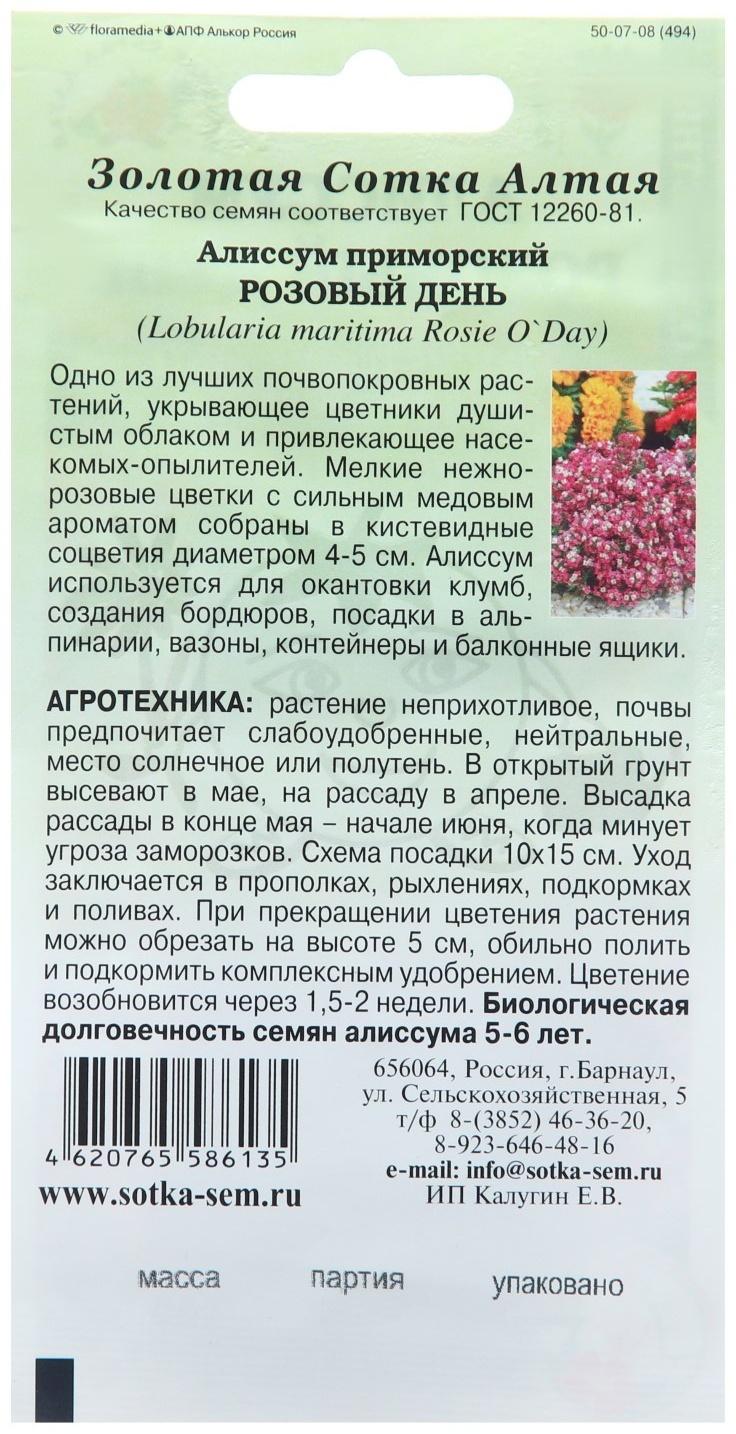 Семена цветов Алиссум 