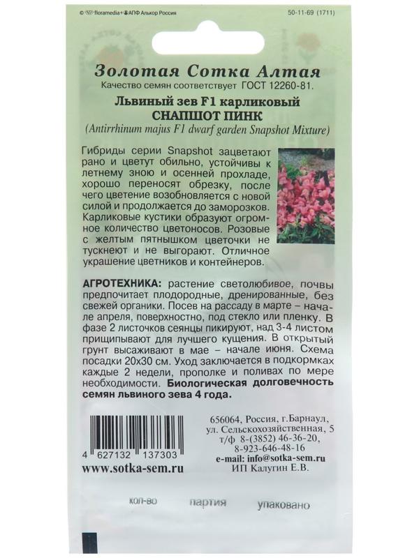 Семена цветов Львиный зев 