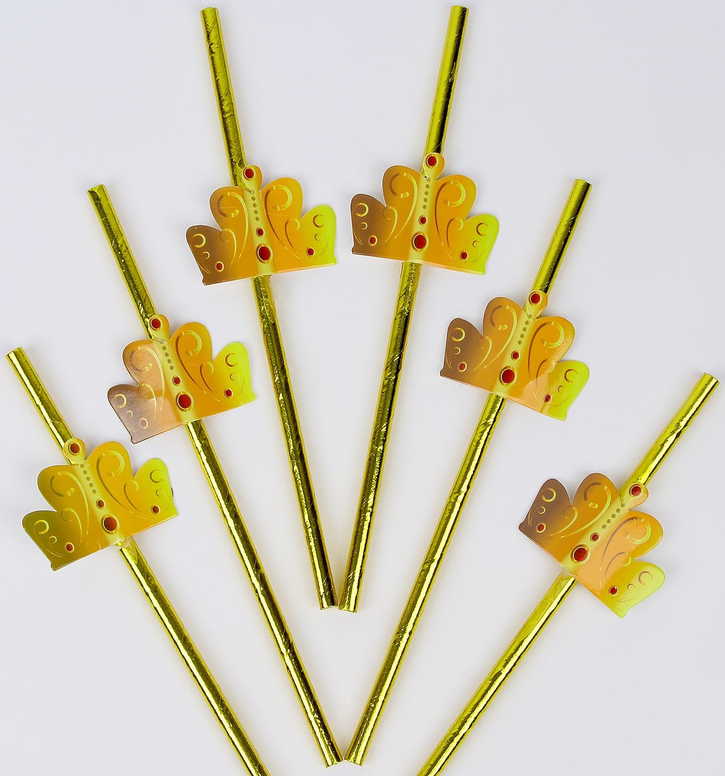 Трубочки для коктейля «Корона», набор 6 шт.