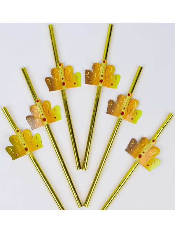 Трубочки для коктейля «Корона», набор 6 шт.