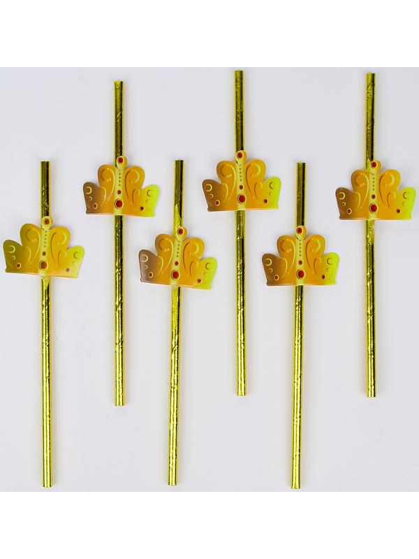 Трубочки для коктейля «Корона», набор 6 шт.