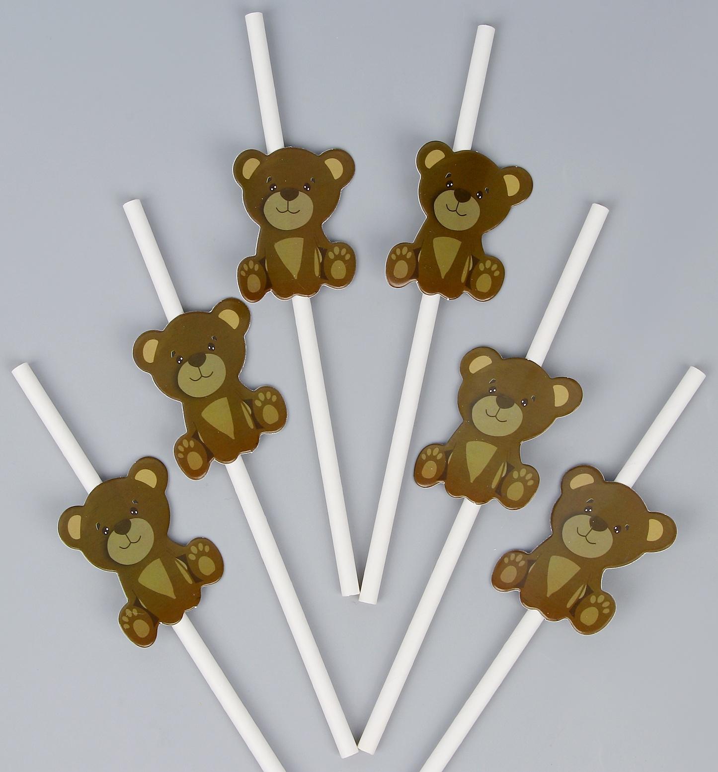 Трубочки для коктейля «Медвежата», набор 6 шт.