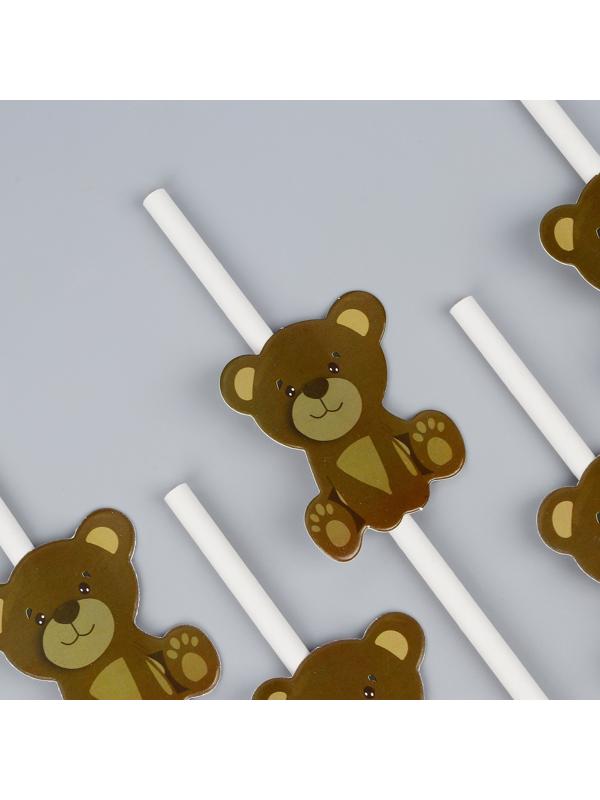 Трубочки для коктейля «Медвежата», набор 6 шт.