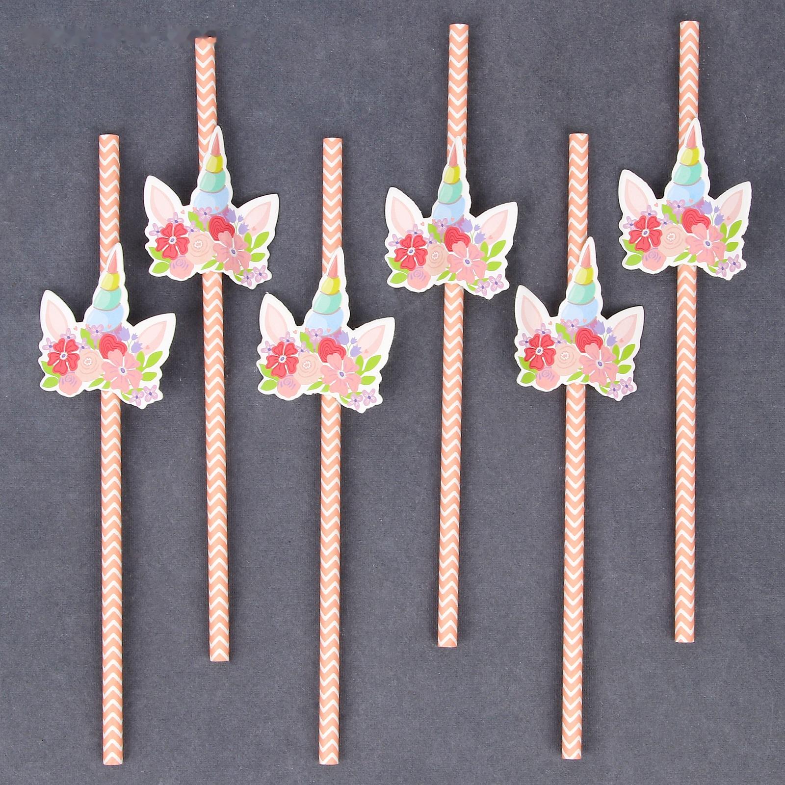 Трубочки для коктейля «Единорог», набор 6 шт.