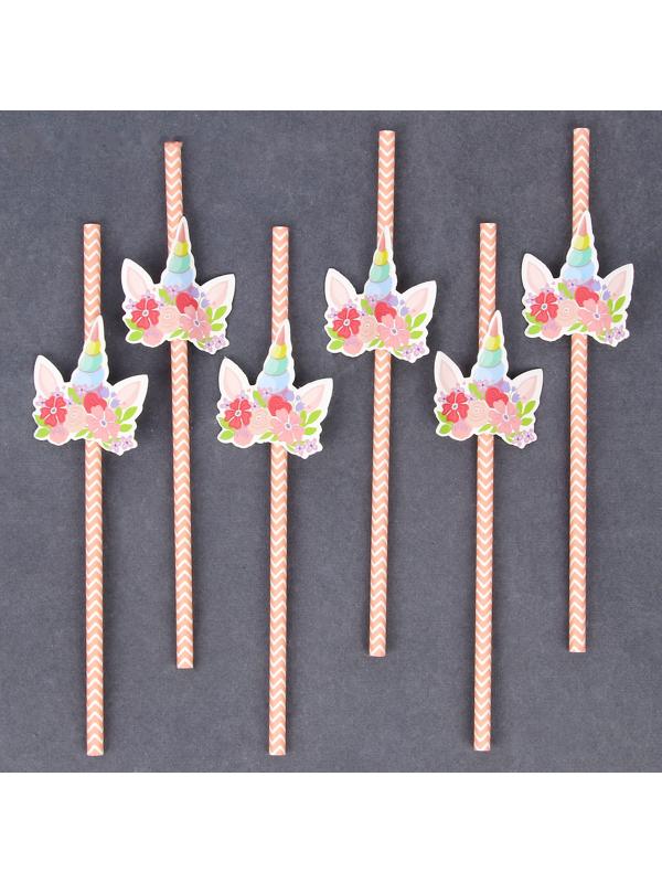 Трубочки для коктейля «Единорог», набор 6 шт.