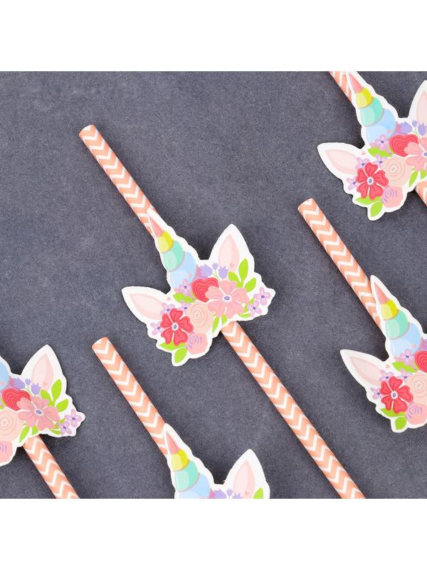 Трубочки для коктейля «Единорог», набор 6 шт.