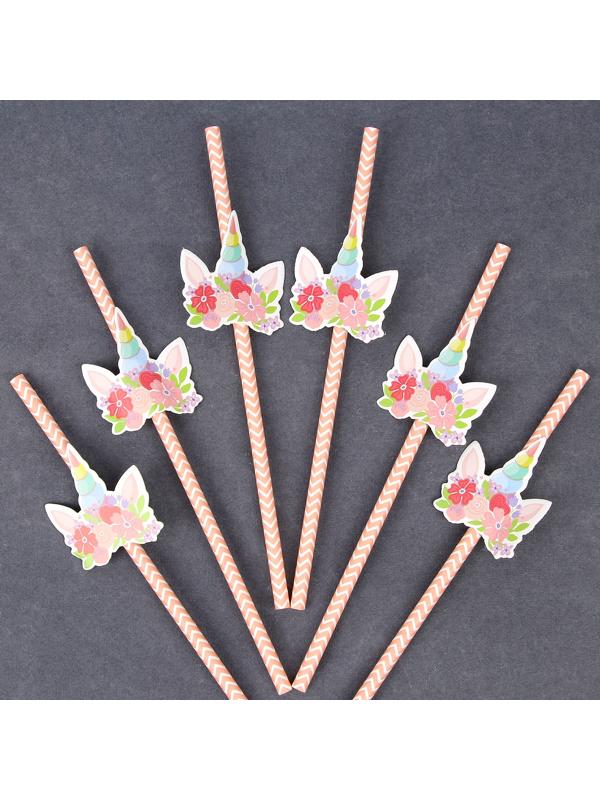 Трубочки для коктейля «Единорог», набор 6 шт.