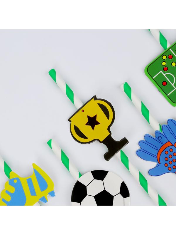 Трубочки для коктейля «Футбол», набор 6 шт.