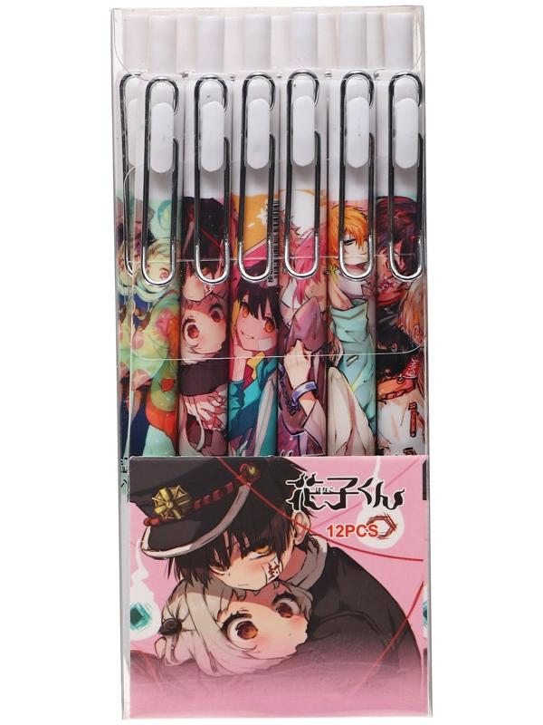 Ручка гелевая автоматическая 0,5мм черная, Аниме МИКС (штрихкод на штуке)