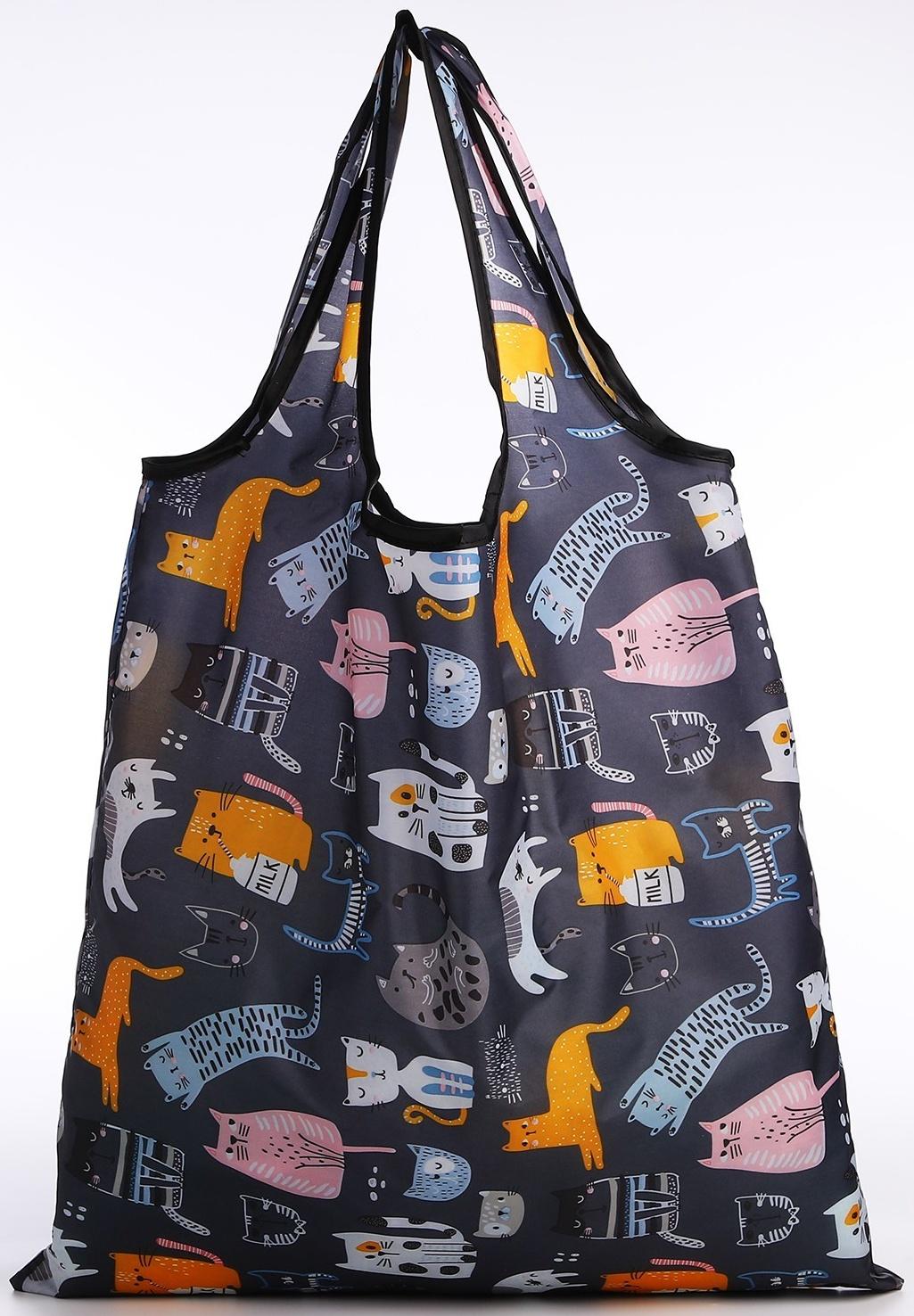 Сумка хозяйственная без застёжки, цвет чёрный