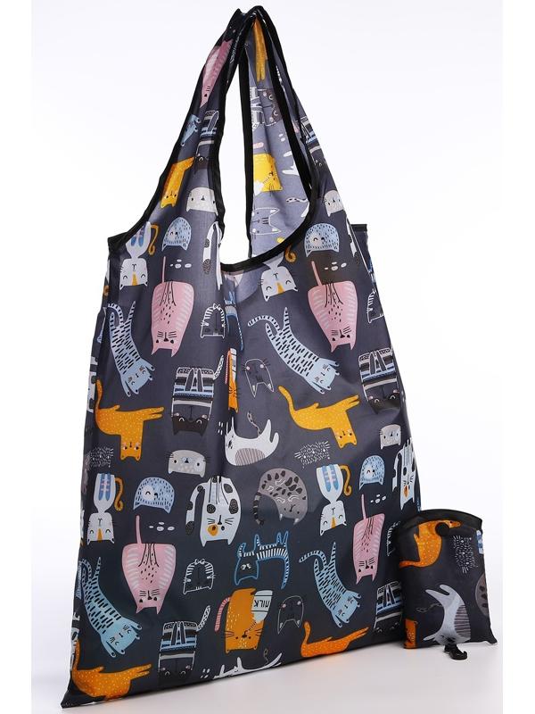 Сумка хозяйственная без застёжки, цвет чёрный