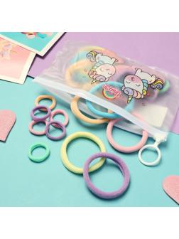 Резинка для волос «Непоседа» (набор 42 шт) единорожек яркость, 4,5 и 2 см, микс