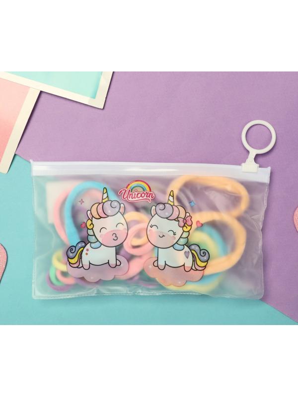 Резинка для волос «Непоседа» (набор 42 шт) единорожек яркость, 4,5 и 2 см, микс