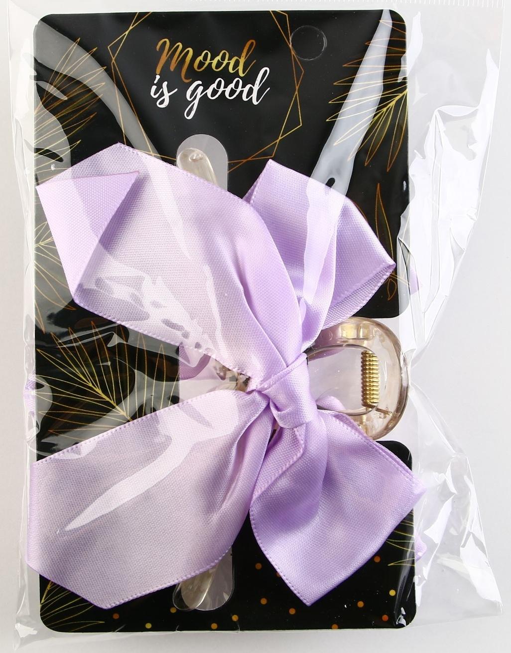 Краб для волос с бантом Mood is good, 8 х 3 х 2.5 см