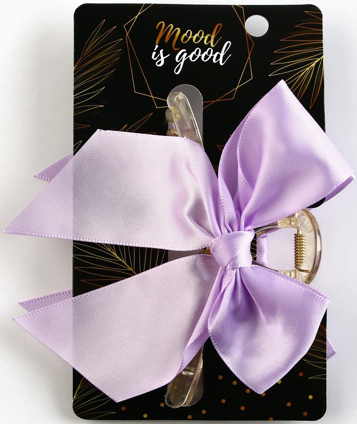 Краб для волос с бантом Mood is good, 8 х 3 х 2.5 см