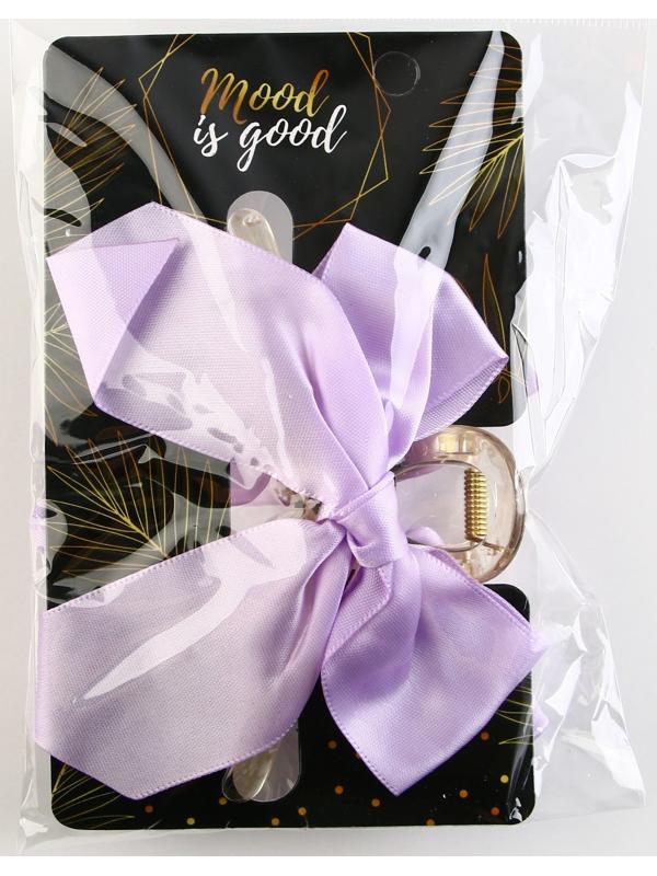 Краб для волос с бантом Mood is good, 8 х 3 х 2.5 см