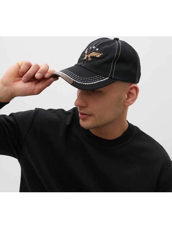 Кепка мужская MINAKU, цвет черный, р-р 56-58