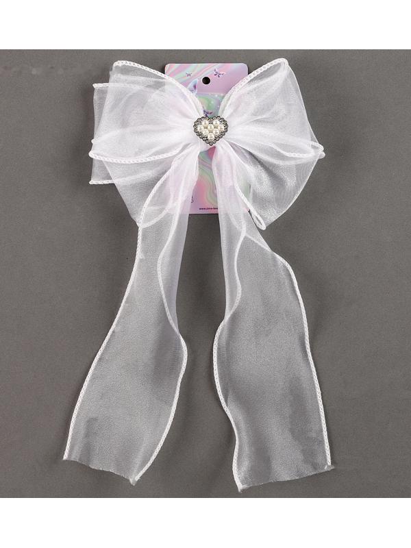 Карнавальный зажим «Бантик» с декором-сердцем