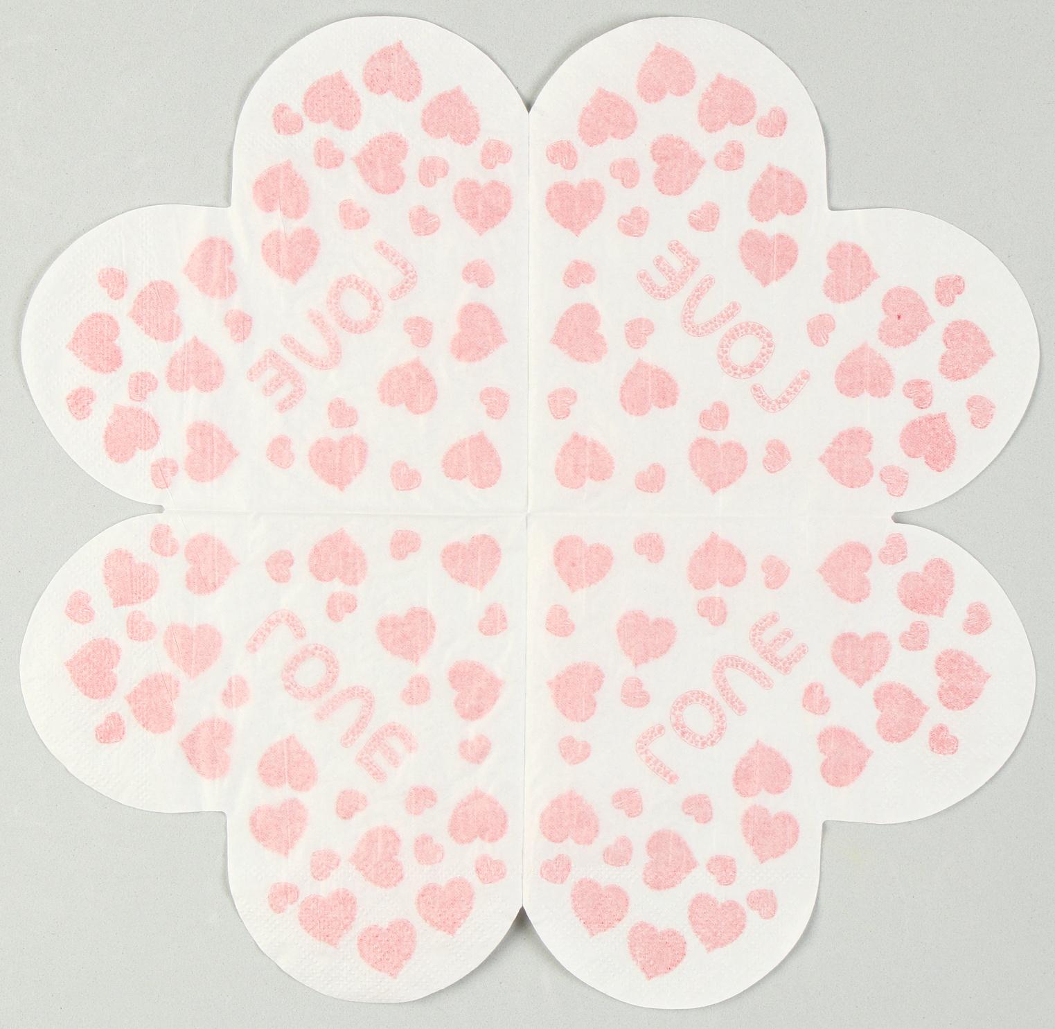 Салфетки бумажные «Любовь» 33х33 см, набор 20 шт.