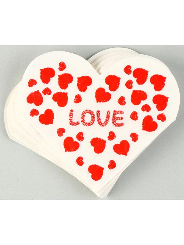 Салфетки бумажные «Любовь» 33х33 см, набор 20 шт.