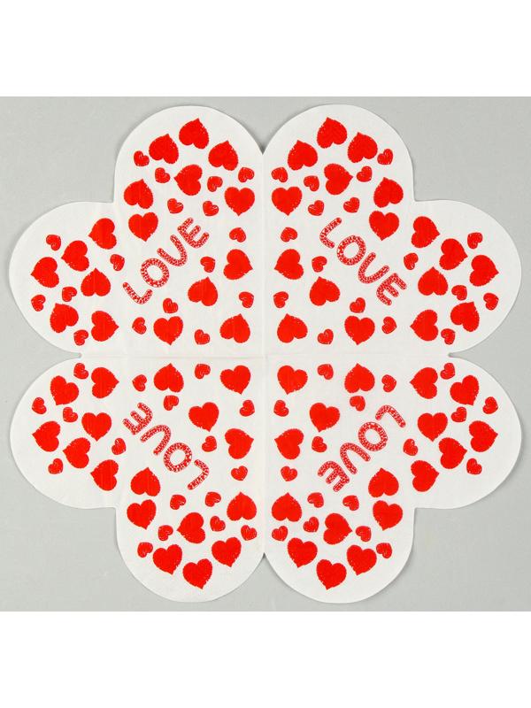 Салфетки бумажные «Любовь» 33х33 см, набор 20 шт.
