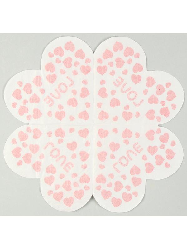 Салфетки бумажные «Любовь» 33х33 см, набор 20 шт.