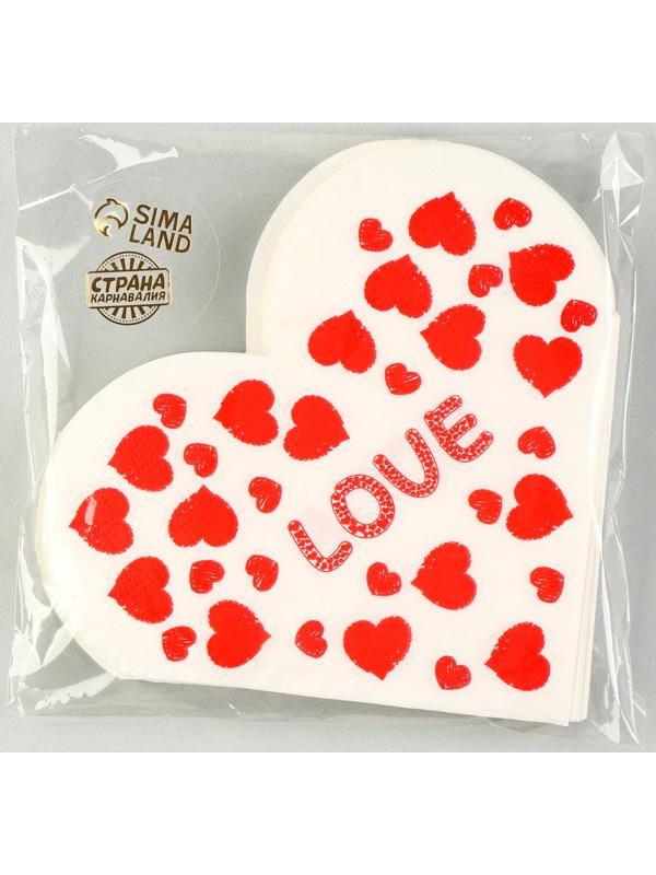 Салфетки бумажные «Любовь» 33х33 см, набор 20 шт.