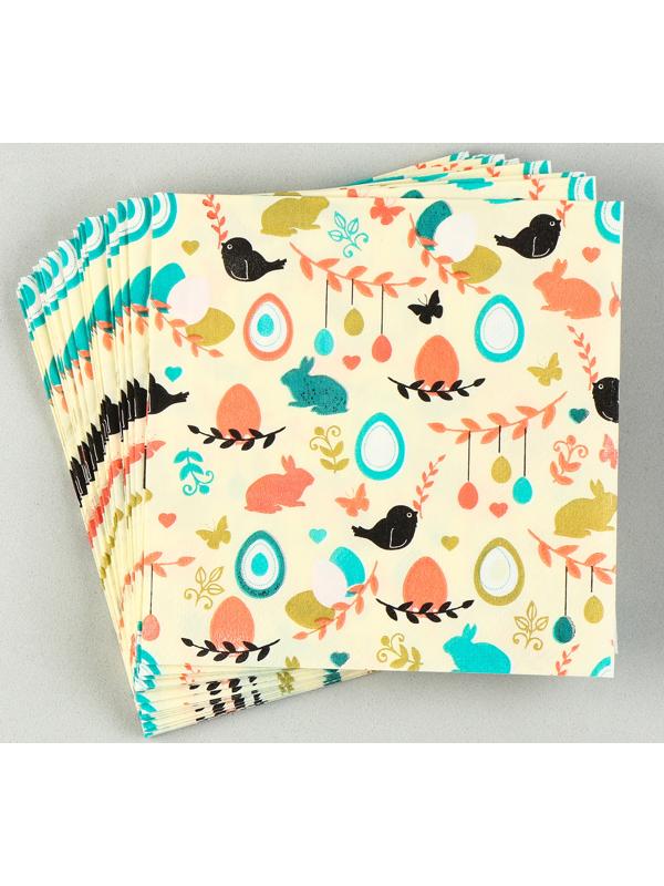 Салфетки бумажные «Пасха» 25х25 см, набор 20 шт.