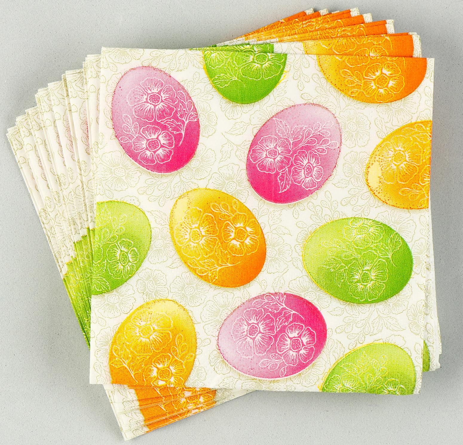 Салфетки бумажные «Пасхальные яйца» 25х25 см, набор 20 шт.