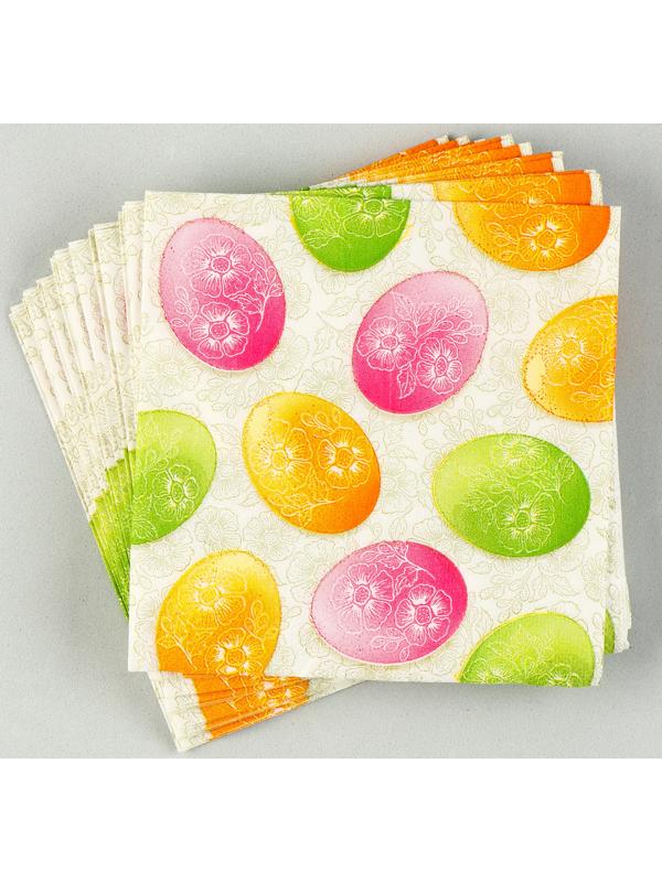 Салфетки бумажные «Пасхальные яйца» 25х25 см, набор 20 шт.