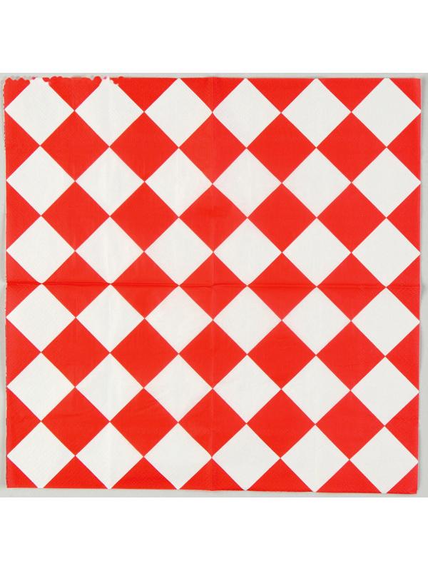 Салфетки бумажные «Красные ромбики» 33х33 см, набор 20 шт.