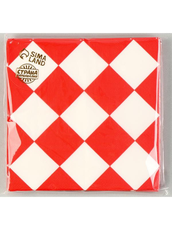 Салфетки бумажные «Красные ромбики» 33х33 см, набор 20 шт.