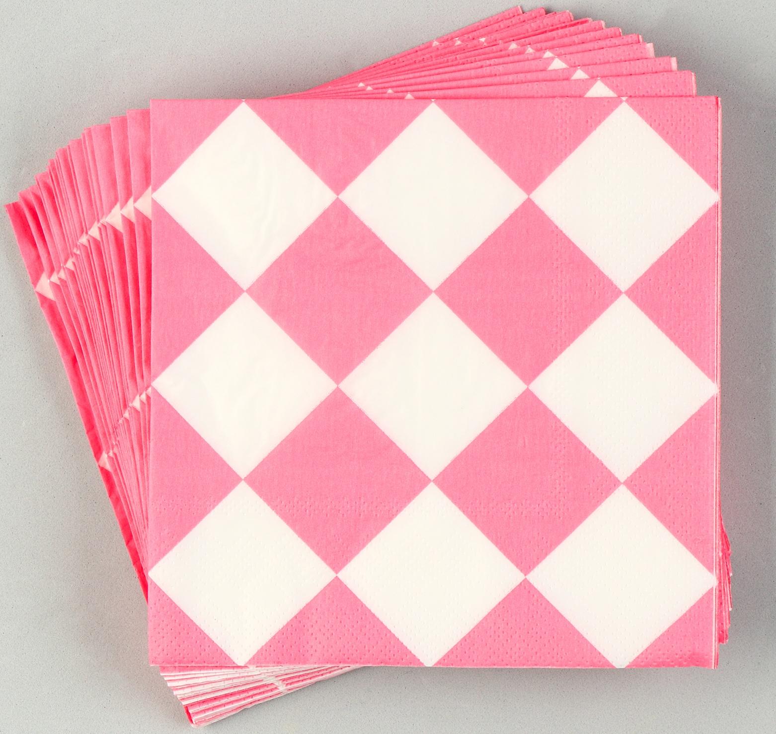 Салфетки бумажные «Розовые ромбики» 33х33 см, набор 20 шт.