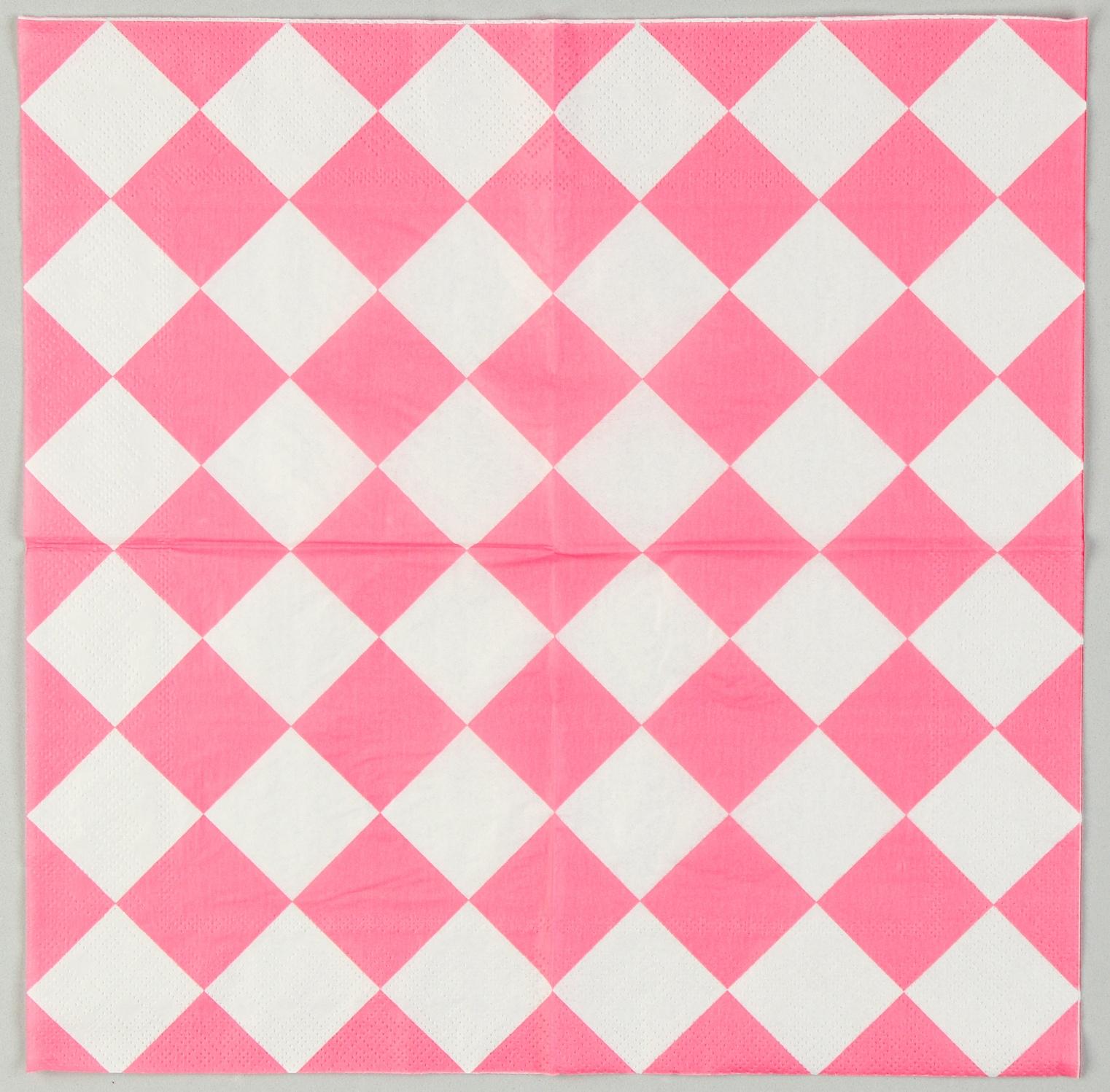Салфетки бумажные «Розовые ромбики» 33х33 см, набор 20 шт.