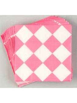 Салфетки бумажные «Розовые ромбики» 33х33 см, набор 20 шт.