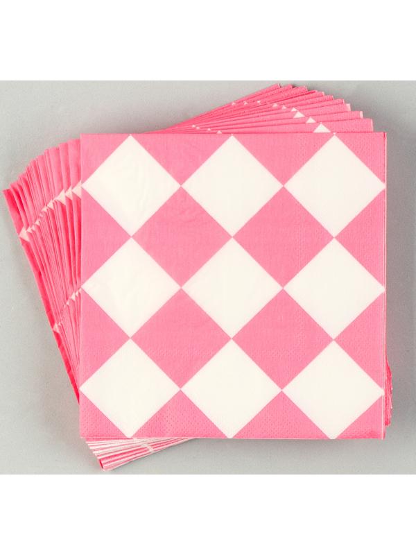 Салфетки бумажные «Розовые ромбики» 33х33 см, набор 20 шт.