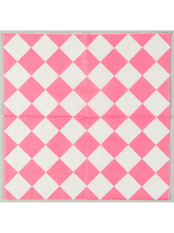 Салфетки бумажные «Розовые ромбики» 33х33 см, набор 20 шт.