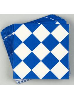 Салфетки бумажные «Синие ромбики» 33х33 см, набор 20 шт.