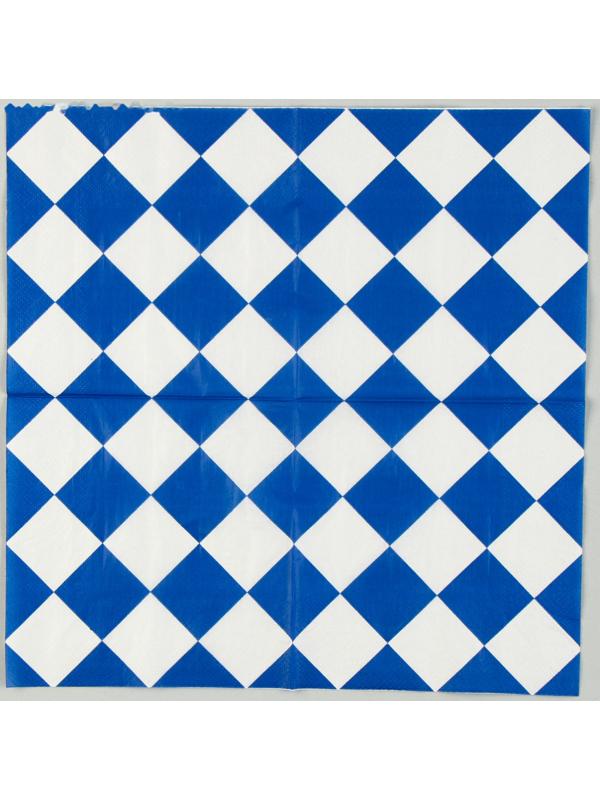 Салфетки бумажные «Синие ромбики» 33х33 см, набор 20 шт.