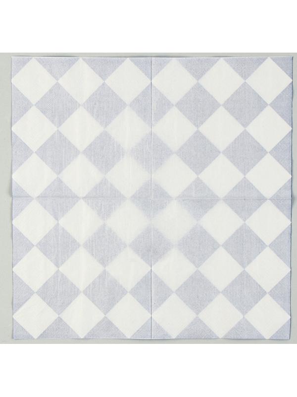 Салфетки бумажные «Синие ромбики» 33х33 см, набор 20 шт.